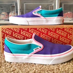 VANS CUSTOM SLIPON SUICIDE & MENTAL HEALTH AWARENESS WMS SIZE 7